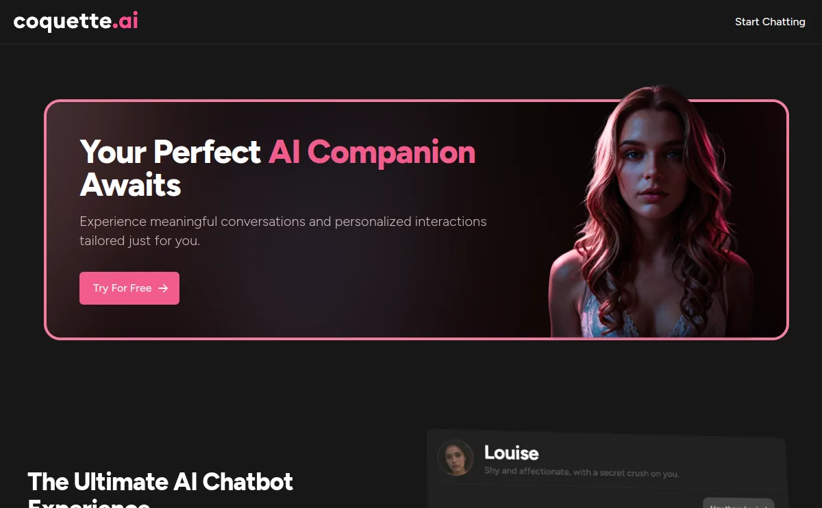 Coquette AI account interface