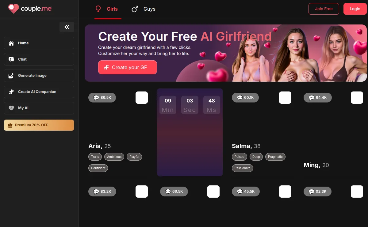 Couple.me companion creator interface