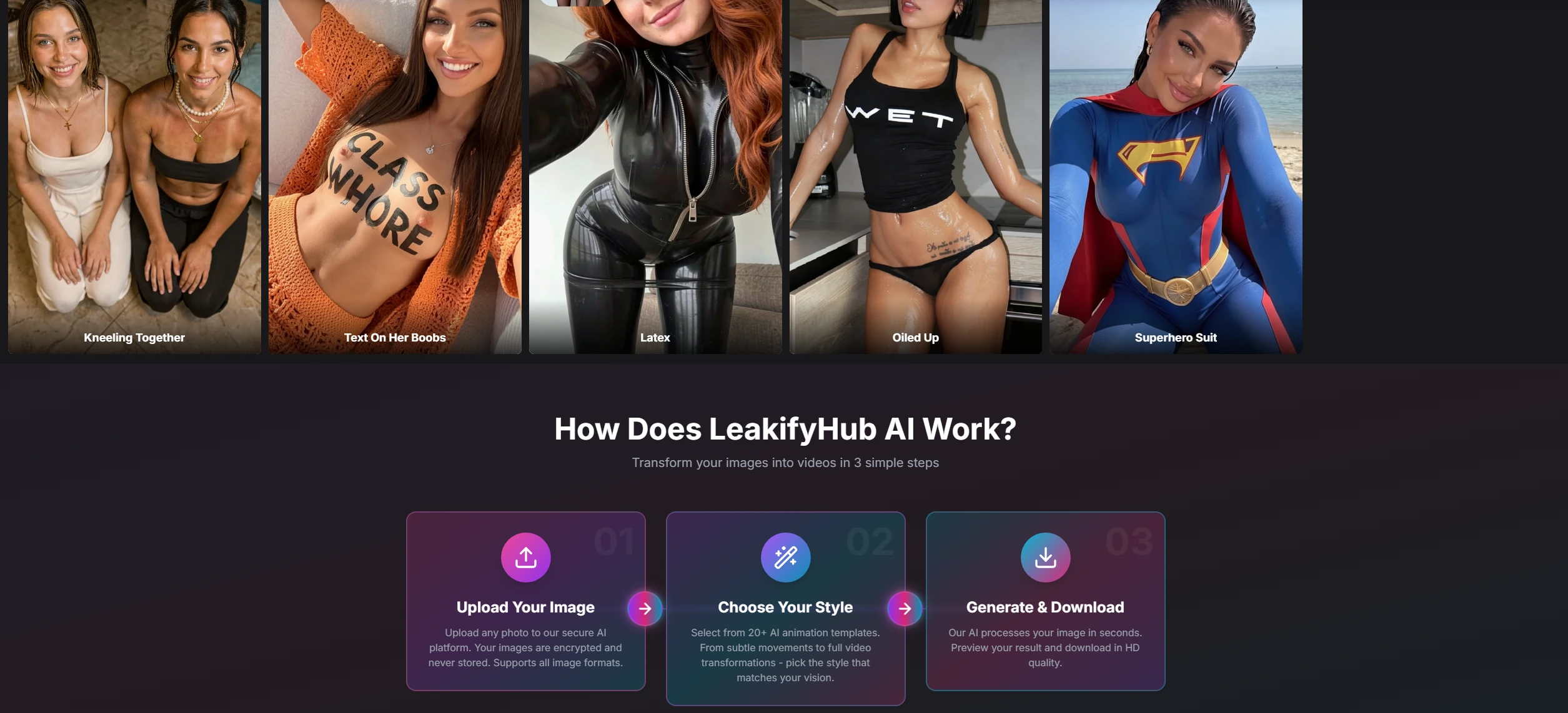 LeakifyHub generation controls and style options