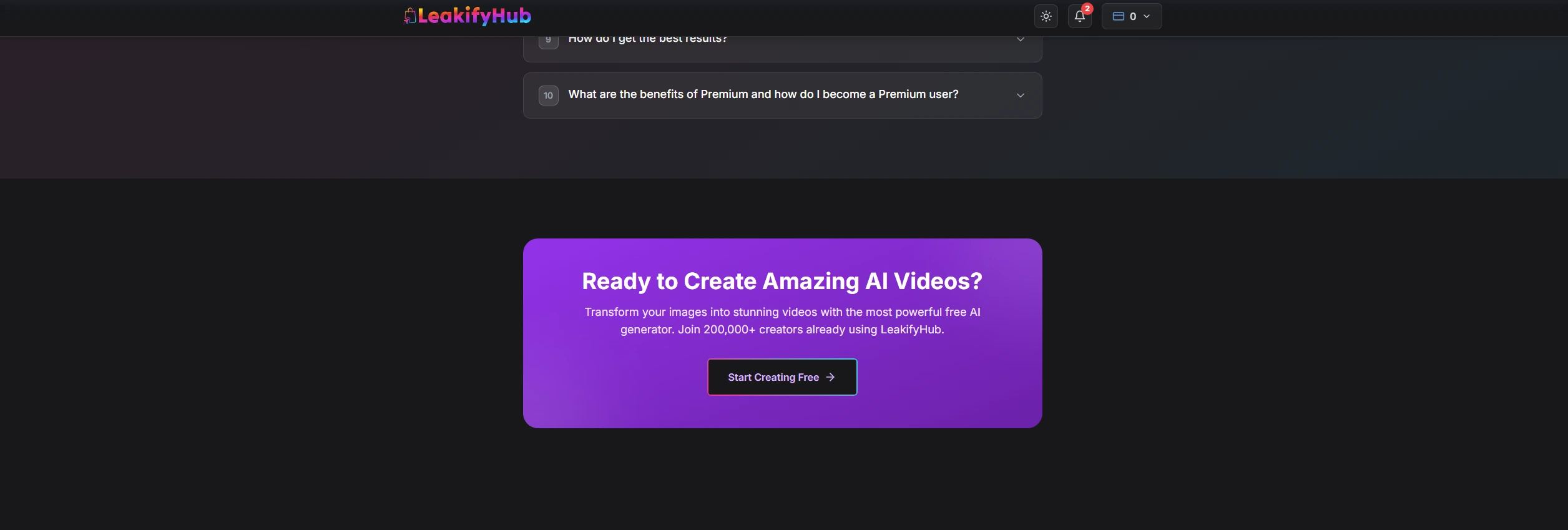 LeakifyHub generated result and creative workflow
